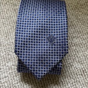 Versace Blue Geometric Silk Tie